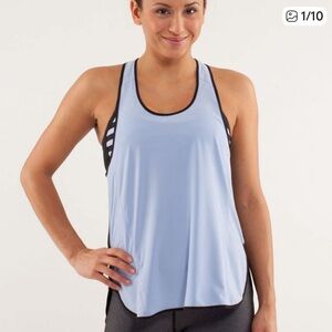 LULULEMON LOOSE PURPLE AND BLACK TANK